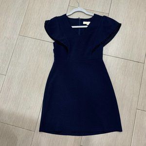 LOFT Navy dress with fringe